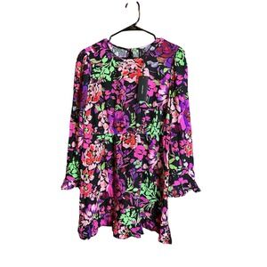 Vero Moda Women's Long Sleeve Midi Dress Floral Size Large Petite NWT